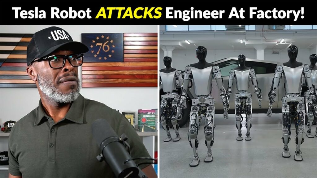 Tesla Robot Goes FULL TERMINATOR On Engineer At Texas Factory!