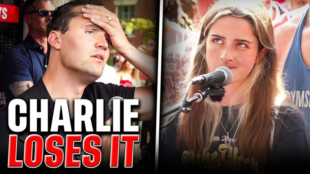 Please Shut Up I Am Talking Girl Gets Triggered by Charlie Kirk