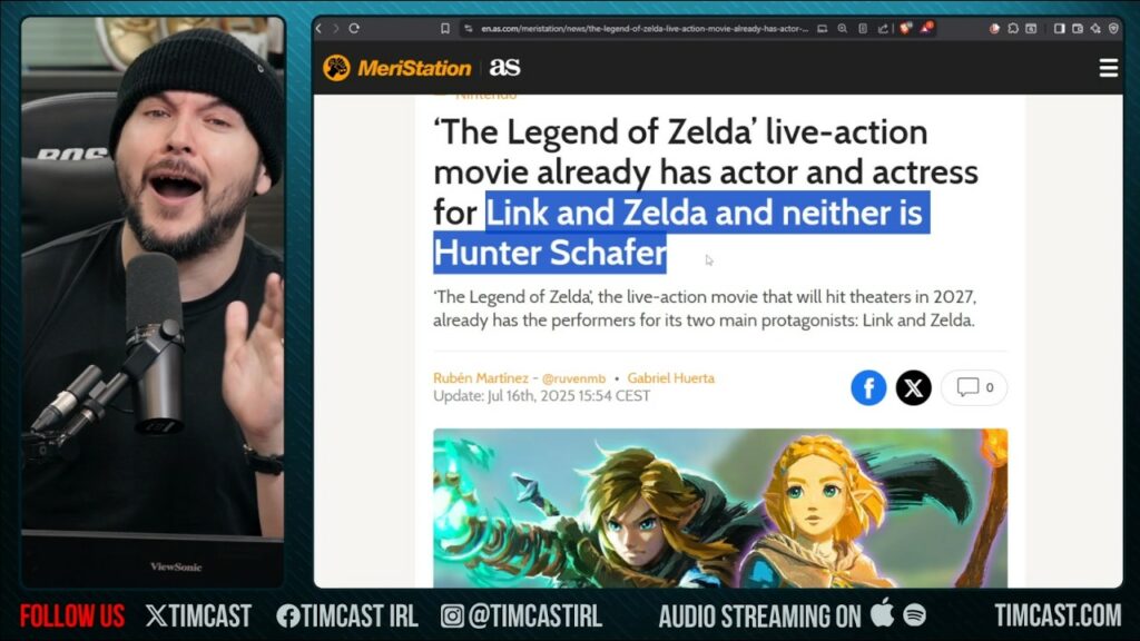 Woke Left LIVID As Zelda Live Action Movie DID NOT CAST Trans Hunter Schafer, Nintendo Said NO GUYS
