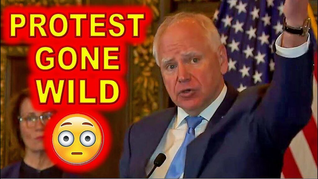 Protestors Went CRAZY at Tim Walz Speech and Almost BROKE Down the Doors….