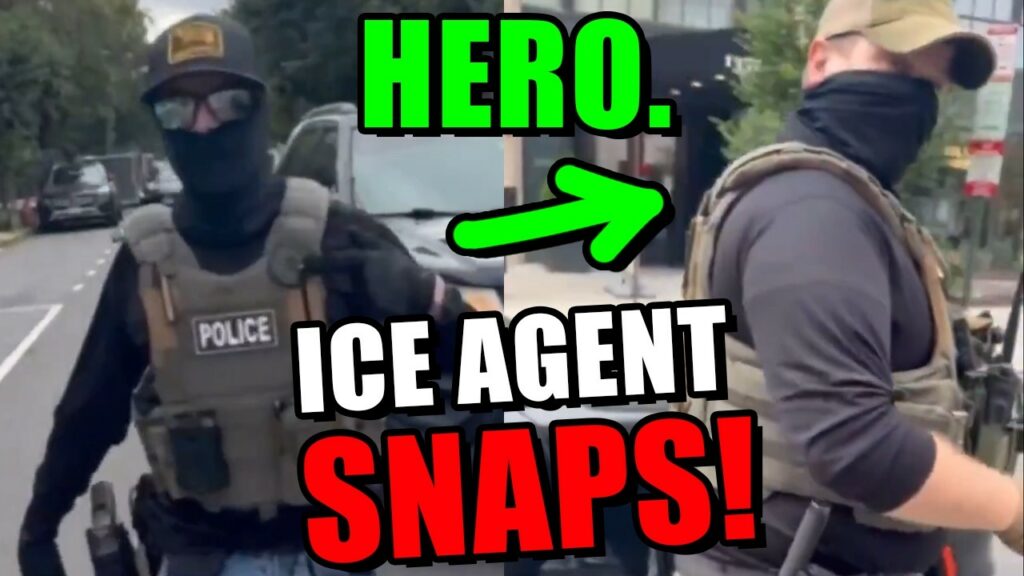 HERO ICE agent snaps & goes OFF SCRIPT at leftwing idiot !!