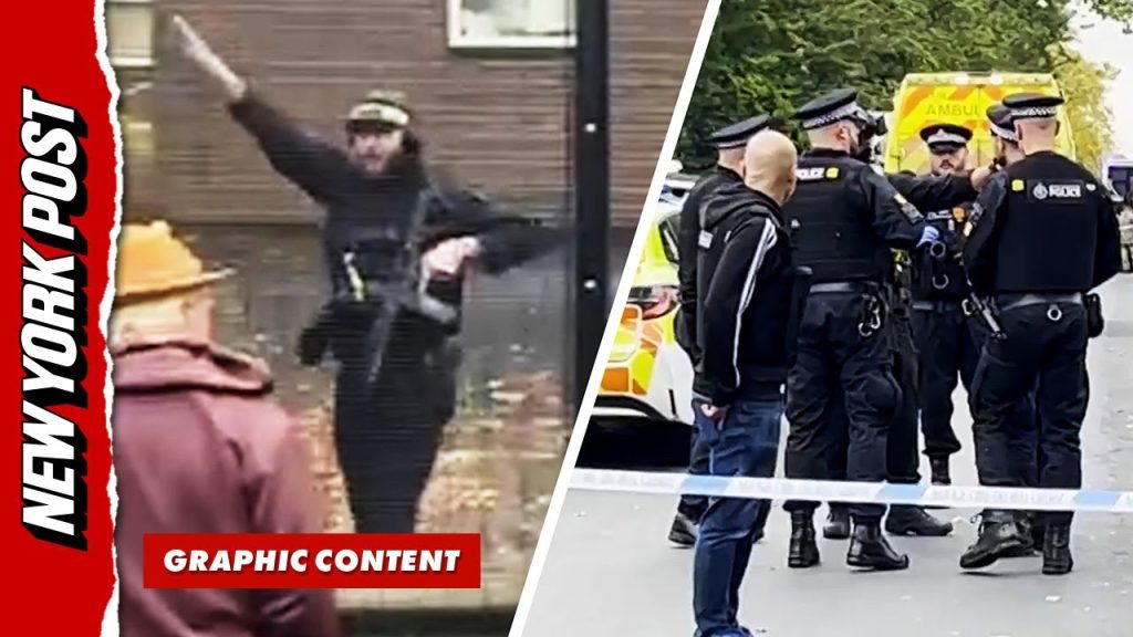 ‘He has a BOMB’: Shocking video shows chaos after UK synagogue stabbing and car attack