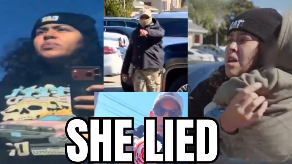 Karen Alerts Illegals and follows ICE then plays victim