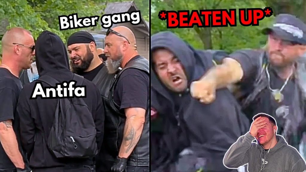 Antifa Bully Harasses Woman, Then a Biker Gang SHOWS Up…