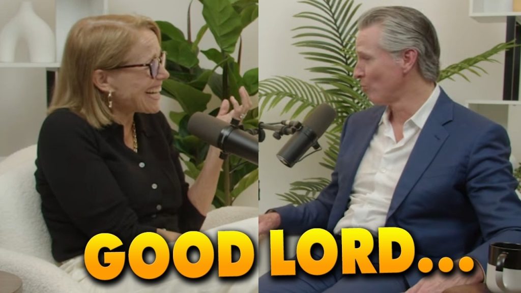 WTF is this?! Katie Couric FLIRTS with Gavin Newsom on Podcast