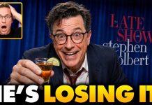 Stephen Colbert Has Psychotic Meltdown on Final Show, Cries and Chugs Booze: ‘He’s Losing It…’